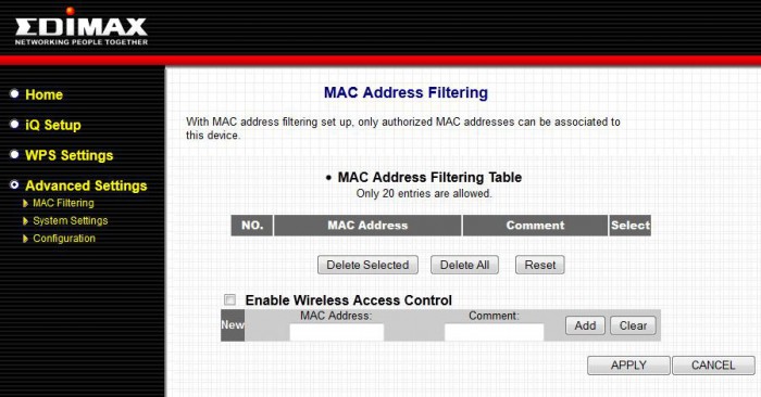 nxfilter mac address