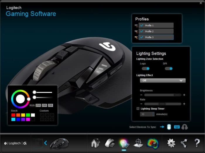 logitech gaming software g502