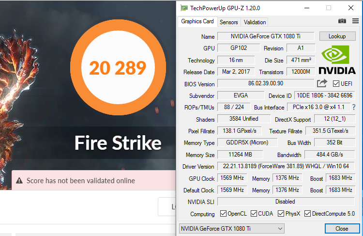 Gtx best sale 1080 firestrike