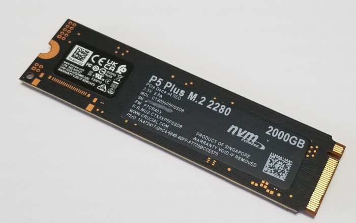 Crucial disque SSD M.2 2000 GB PCI Express 4.0 NVMe (CT2000P5PSSD8)